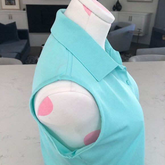 Greg Norman Play Dry Athletic Sleeveless Poly Golf Polo Shirt Green Sz M NWOT - Picture 5 of 10